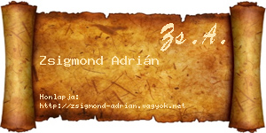 Zsigmond Adrián névjegykártya